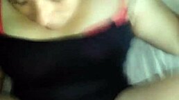 latina milf sucks cock missionary style while filming