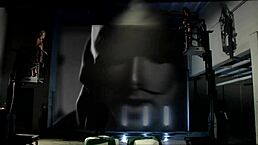 beautiful blonde teens in shaved pussy threesome with licking and cum on tits