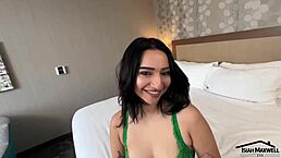 Young tatted pierced petite Gen Z tries first BBC with sexy black muscular bodybuilder