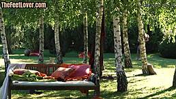 Skinny Foot Model Pussyfucked Outdoors After Sucking Dick in Heels!