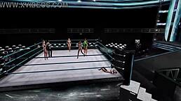 Virtual pro wrestling features a hot bikini contest with intense competition.