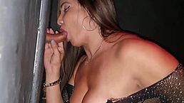 Brunette latina milf with athletic body and big clit gets cute in swing festa putaria at glory hole with anal assfucking.