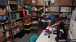 petite teen 18+ shoplifter caught stealing but ends up getting fucked instead