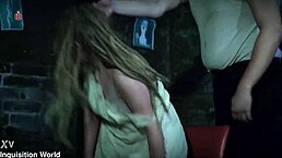 interrogation trailer of cute natural dreadgirl bound in military prison! slapping and cigarette torment included!