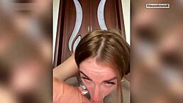 Will This Red-Haired Petite Student Victoria Swallow Deep in Blowjob Like I Dreamed with Her Cute Small Tits?