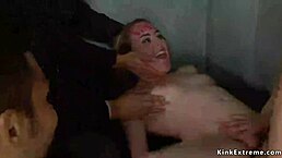 preachers teen 18+ gets bound and punished in bizarre public group domination
