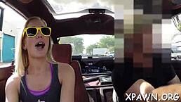 The narrative follows a young non-professional taken to the back room. She gets drilled in missionary with tight pussy orgasm.