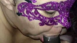 bbw latina prostitute with saggy big tits gets cum in mouth from cuckold husband