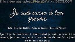Are you addicted to my cum? Let me guide you in this French audio JOI for cumhungry fun.