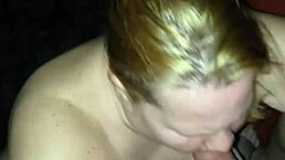 sucking dick rough until cum fills her mouth for big ass milf in wild blowjob session