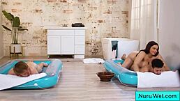 sexy busty beautiful big masseuse natasha nice fucking two clients joshua lewis apollo banks at once and loving it