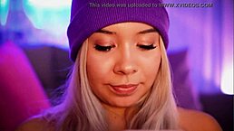 beautiful colombian blonde with angelic face and big ass loves sucking cock close-up