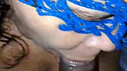 bbw latina prostitute with saggy big tits gets cum in mouth from cuckold husband