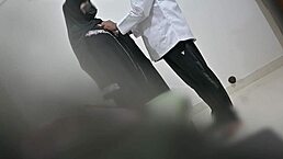 hijab muslim lady bends over for doctor to fuck her pussy doggystyle in hospital