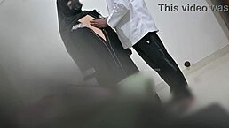 hijab muslim lady bends over for doctor to fuck her pussy doggystyle in hospital