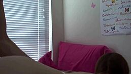 Soleil licks her pussy and masturbates wildly. She wears fishnets and heels on the bed while fingering her wet hole in cowgirl style with that monster cock from her mother-in-law.