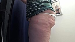 Big Ass Chubby Milf Pawg In White Panties Tries Tight Leggings In Fitting Room While Camera Watches Close-Up