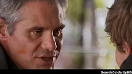 Brunette teen gives blowjob and handjob to big tits milf in nude celebrity scene from O Crime do Padre Amaro 2005 with Soraia Chaves.