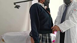 Doctor examines big ass Latina patient in hospital setting without internal release