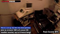 this slutty smuggler raya nguyen gets tattooed and shaved, then bends over in doggystyle with gloves and handcuffs for a wild pov fuck to escape the police