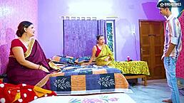 desi dirty indian servant catches two bhabhi ji and devar in hairy double sex action at home with armpit licking