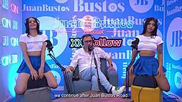 uh hot latin stepsisters riding sybian fuck machine together. wet pussy vibrator action on juanbustospodcast with miniskirt colombian babes.