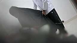 hijab muslim lady bends over for doctor to fuck her pussy doggystyle in hospital