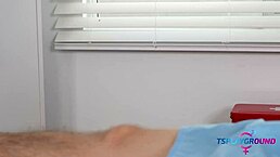 hey hot shemale nurse brittney kade, ready for that anal therapy session with toys and big cock missionary?