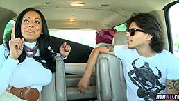 oh man, this cougar's suckin' dick in the back of the suv, her big tits bouncin' while she takes that old cock deep...