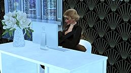 Sims 4 porn features Bella and Milla fucking each other at Mortimer's funeral service office.