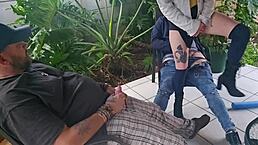 oh wow, my cuckold friend is fucking my wife while i jerk off and cum on them