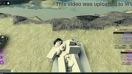 Roblox girl gets fucked good on a beach in this rough pussy scene