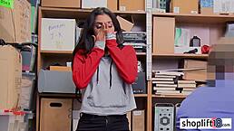 Sexy Latina Teen Faces Office Security Spying