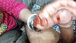 Muslim Mistress Gives Servant Handjob Massage with Dirty Talk in Hindi