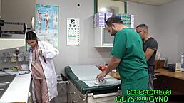 tampa university physical turns into anal fingering session. angel ramiraz spreads in latex gloves for vibrator humiliation roleplay.