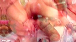 Dp latina girl takes deep balls from hannah jones with big gape in double penetration action leading to creampie.