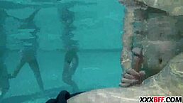 Best friends throw wild pool party with pov sex and bisexual action among petite amateurs.