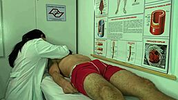 Brunette Nurse Gets Aroused by Patient Erection Leading to Deepthroat Blowjob and Wet Pussy Fucking