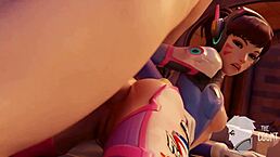 Overwatch d va gets intense anal action in this hmv compilation with big black cock music.