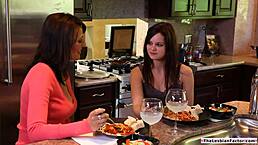 i uh really love how this busty milf flirts with her sexy young friend during that oral kissing session