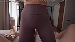 Hey, I just wanted to watch curly stepsister do yoga in leggings but ended up fucking her tight pussy missionary style!