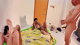 Hot Threesome FFM With Wet Indian Pussy And Cum In Mouth!