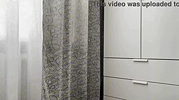 Horny Algerian milf masturbates with big tits and wet pussy while cleaning before interracial anal orgasm in homemade missionary