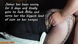 He Saved for 3 Days So Much Cum I Swallowed Twice - Millie Fox in Homemade Facial Blowjob