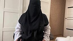 so this arab stepmom is giving out hot jerk off instructions with her big tits and ass