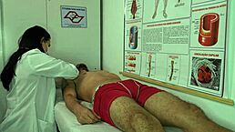 Brunette Nurse Gets Aroused by Patient Erection Leading to Deepthroat Blowjob and Wet Pussy Fucking