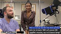 Doctor Tampa gives freshman Miss Mars mandatory Hitachi orgasm in hospital.