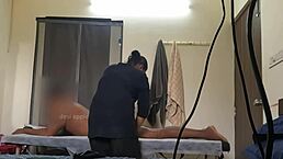Hey, check out this dick flashing to the spa girl during her massage session!