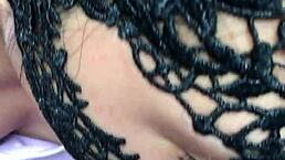 chinese wife suggestively pours yogurt on cock and licks it clean