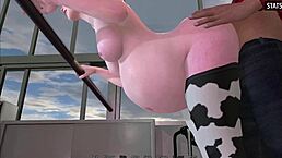 Can this lactating big tits redhead college girl handle massive orgasm from hard fuck and creampie?